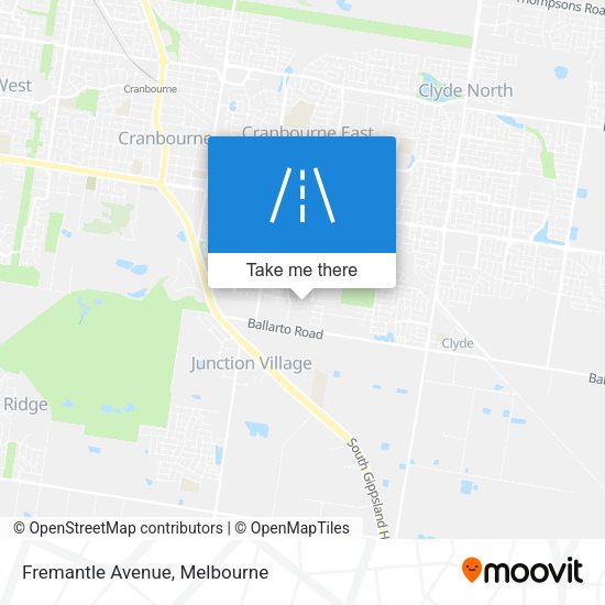 Fremantle Avenue map