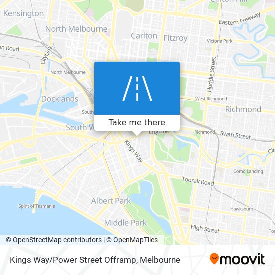 Mapa Kings Way/Power Street Offramp