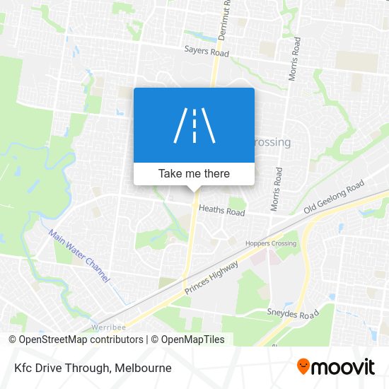 How to get to Kfc Drive Through in Hoppers Crossing by Bus or Train?