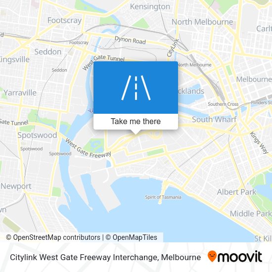 Citylink West Gate Freeway Interchange map