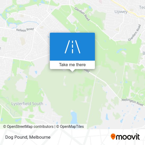 How to get to Dog Pound in Lysterfield Bal by Bus or Train?