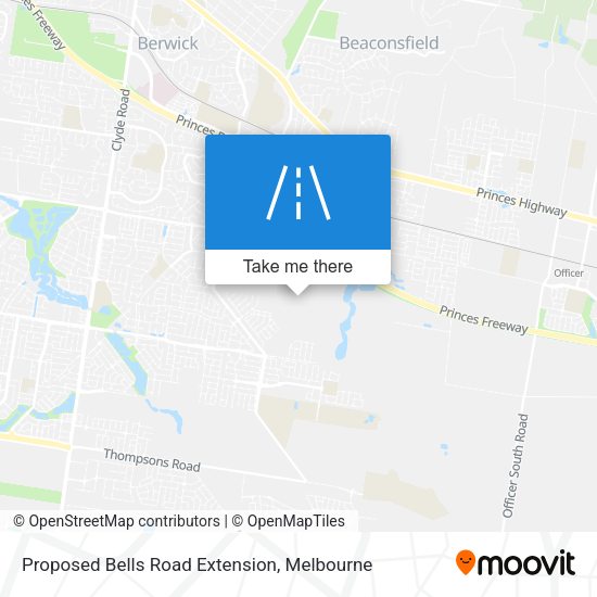 Proposed Bells Road Extension map