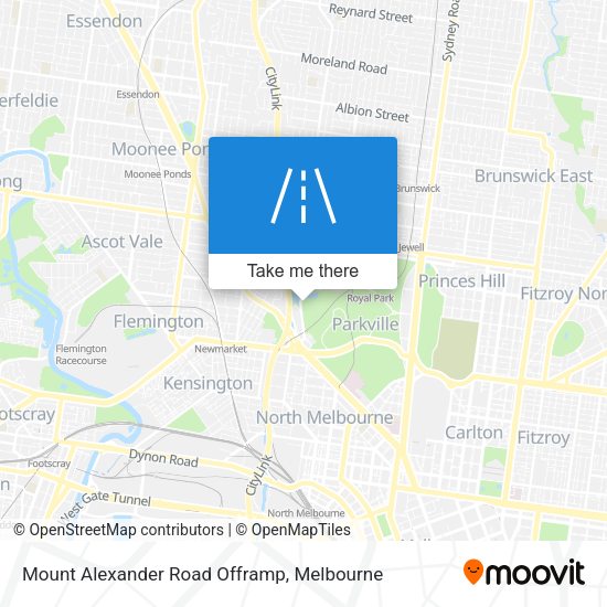 Mount Alexander Road Offramp map