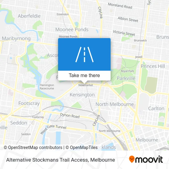 Mapa Alternative Stockmans Trail Access