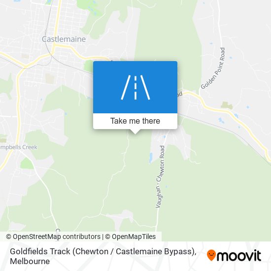 Goldfields Track (Chewton / Castlemaine Bypass) map