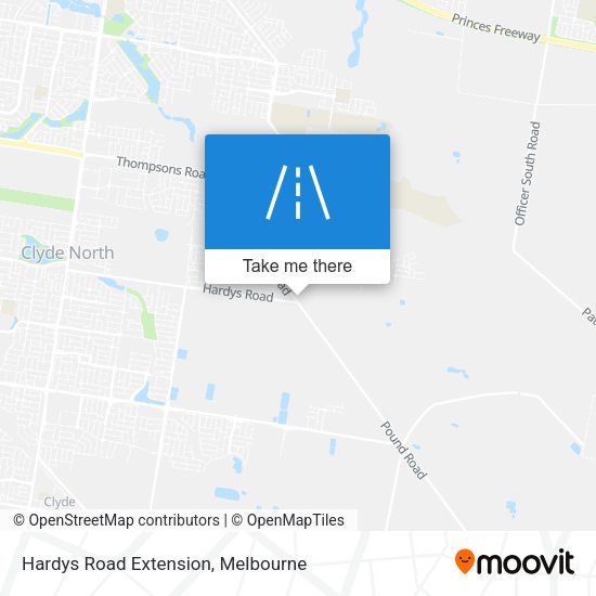 Hardys Road Extension map