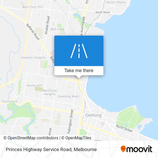 Princes Highway Service Road map