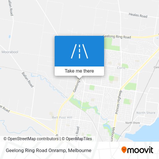 Geelong Ring Road Onramp map