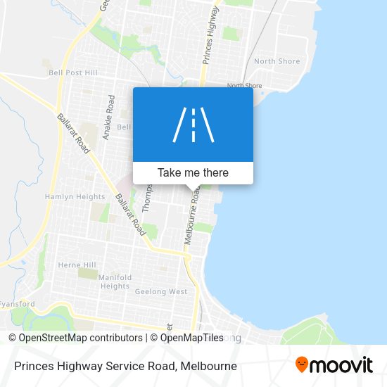 Princes Highway Service Road map