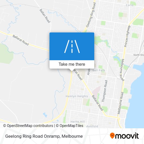 Geelong Ring Road Onramp map