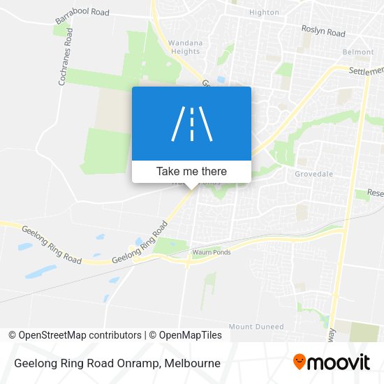 Geelong Ring Road Onramp map