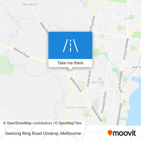 Geelong Ring Road Onramp map