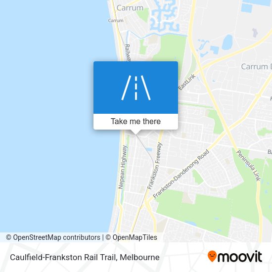 Caulfield-Frankston Rail Trail map