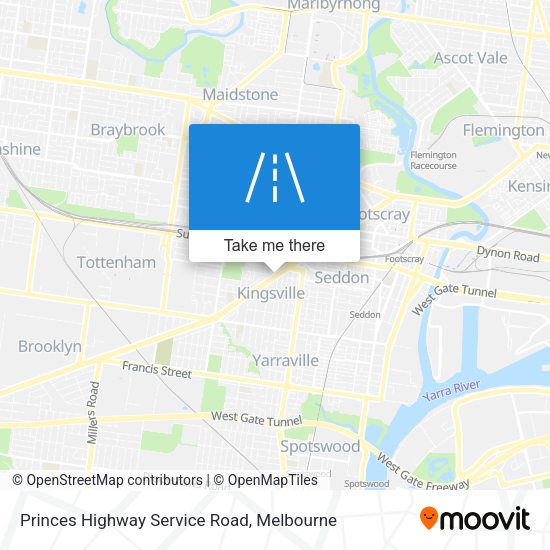 Princes Highway Service Road map