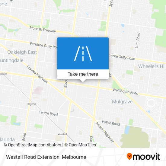 Westall Road Extension map