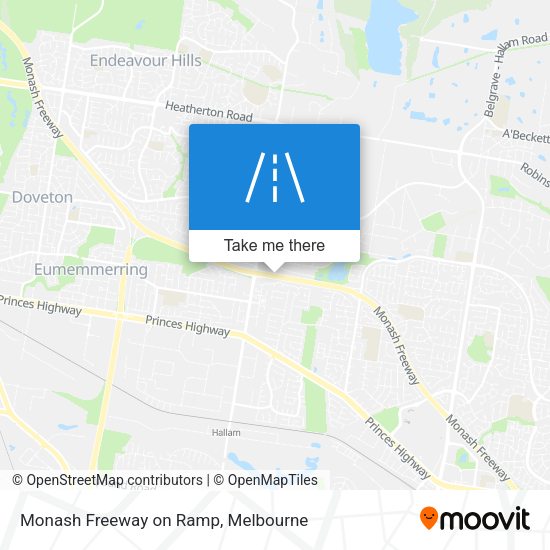 Monash Freeway on Ramp map