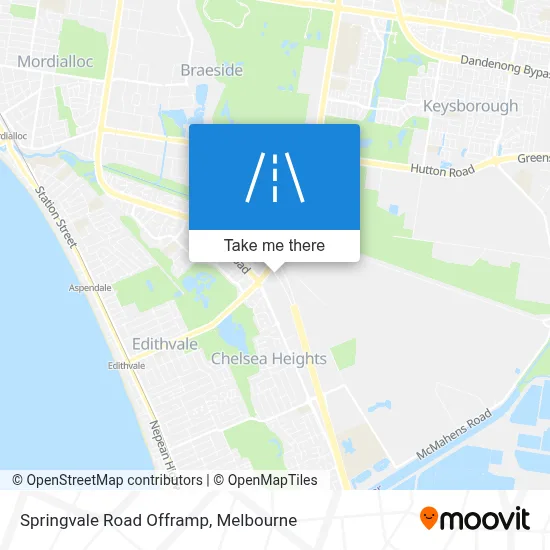 Mapa Springvale Road Offramp