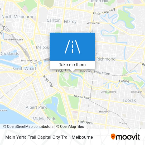 Main Yarra Trail Capital City Trail map