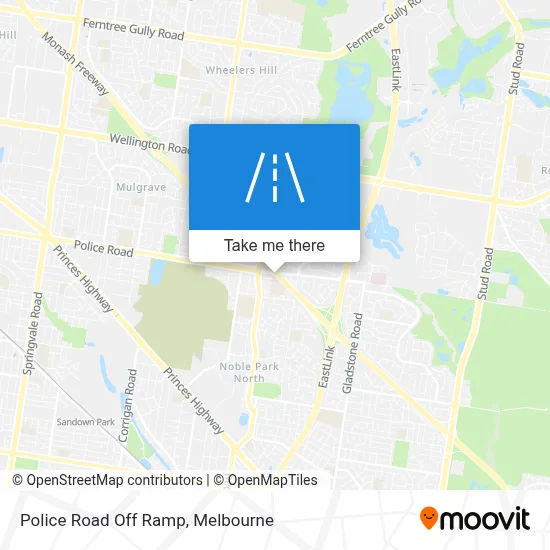 Northcote Off Ramp Map How to get to Police Road Off Ramp, Noble Park North by bus?