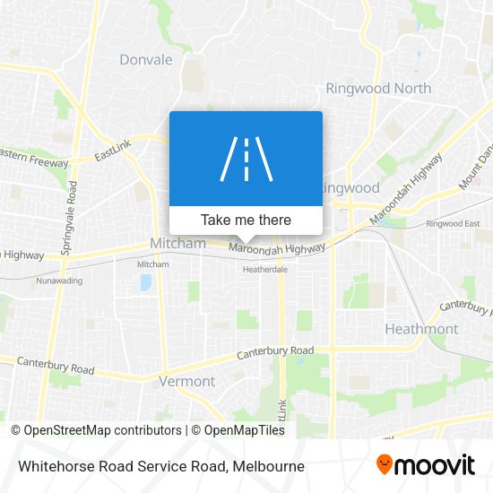 Whitehorse Road Service Road map