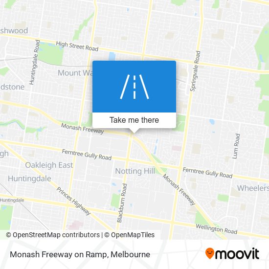 Monash Freeway on Ramp map