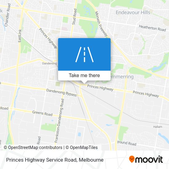 Princes Highway Service Road map