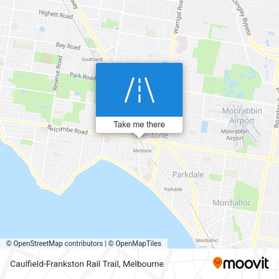 Caulfield-Frankston Rail Trail map
