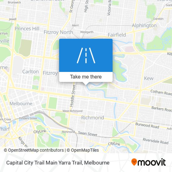 Capital City Trail Main Yarra Trail map