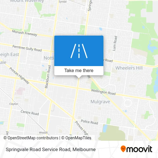 Mapa Springvale Road Service Road