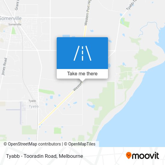 Tyabb - Tooradin Road map