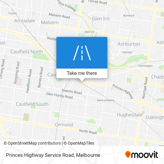 Princes Highway Service Road map