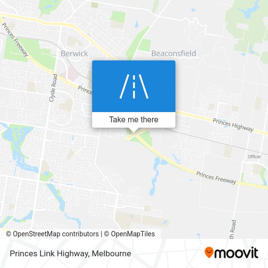 Princes Link Highway map