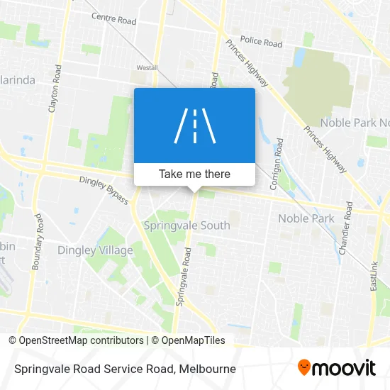 Mapa Springvale Road Service Road