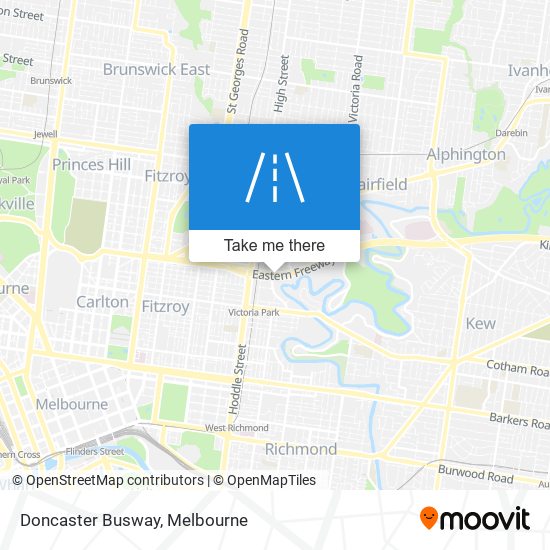 Mapa Doncaster Busway