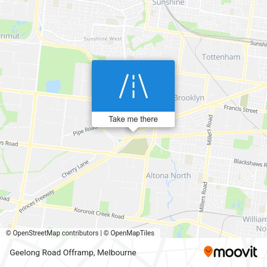 Geelong Road Offramp map