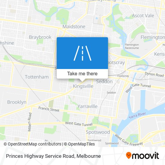 Princes Highway Service Road map