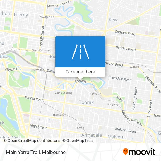 Mapa Main Yarra Trail