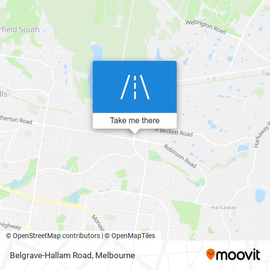 Mapa Belgrave-Hallam Road