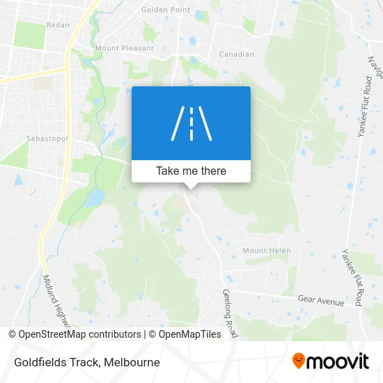 Mapa Goldfields Track
