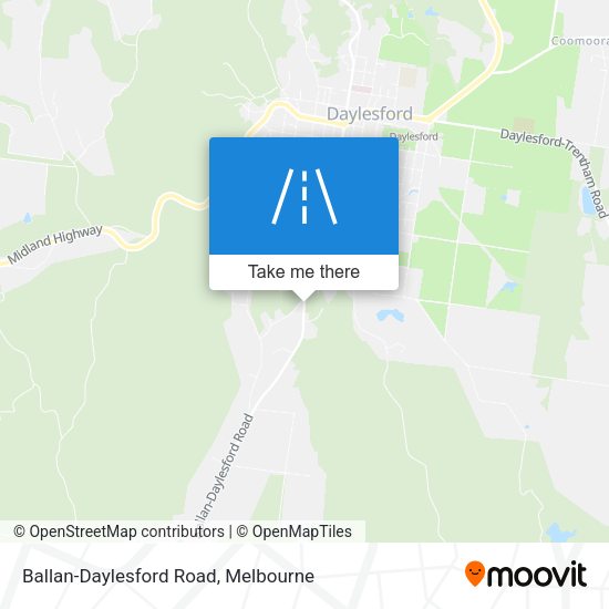 Ballan-Daylesford Road map