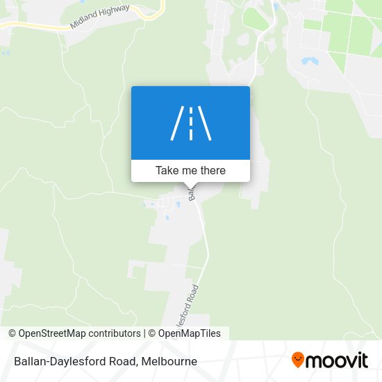Ballan-Daylesford Road map