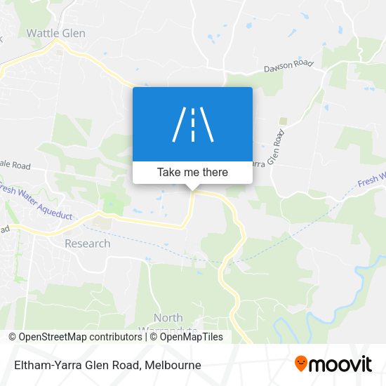 Eltham-Yarra Glen Road map
