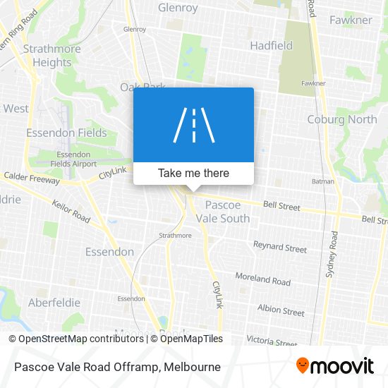 Mapa Pascoe Vale Road Offramp