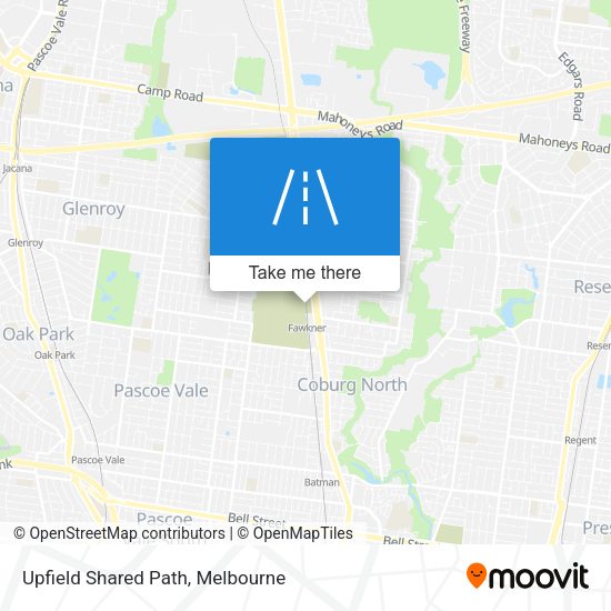 Upfield Shared Path map