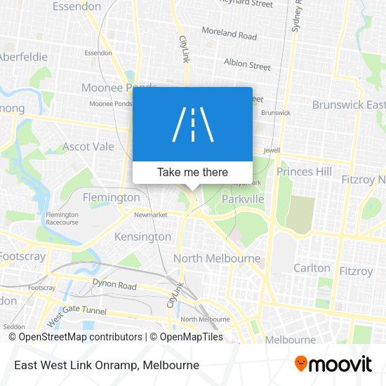 East West Link Onramp map