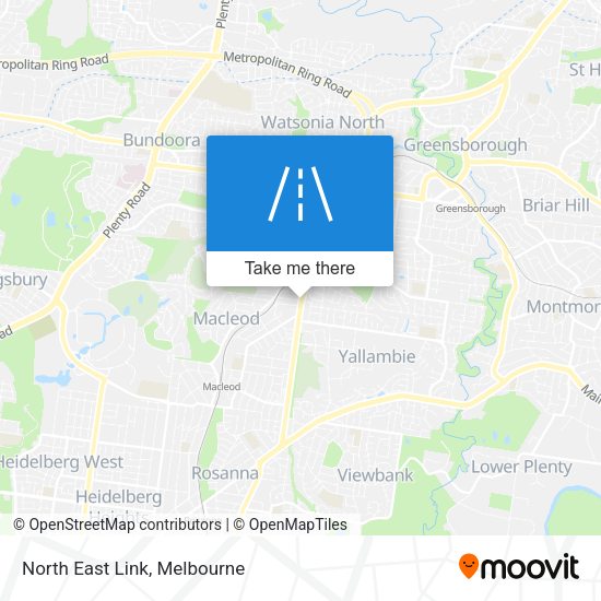 North East Link map