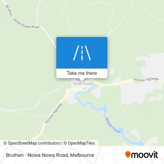 Bruthen - Nowa Nowa Road map