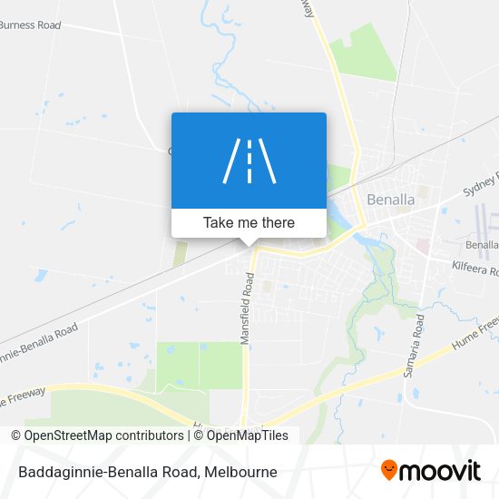 Baddaginnie-Benalla Road map