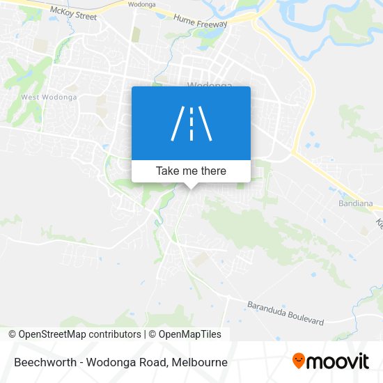 Beechworth - Wodonga Road map