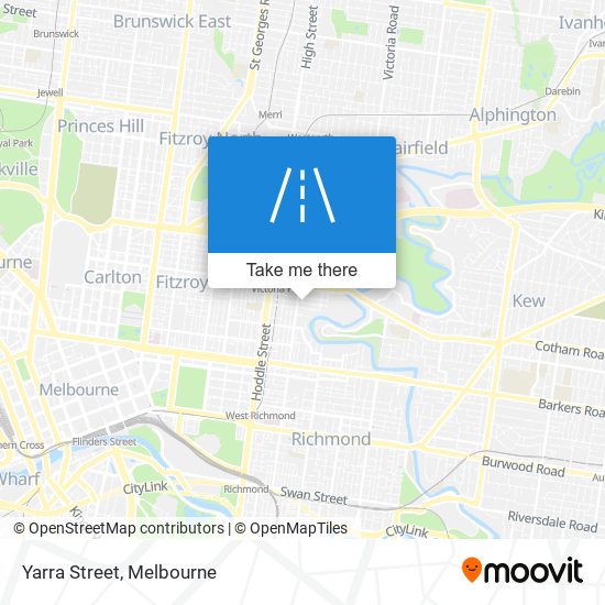 Mapa Yarra Street